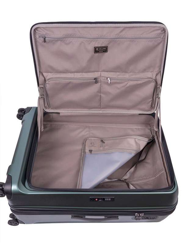 Cellini Tri Pak Large 4 Wheel Trolley Case Includes 2 Large Packing Cube | Green