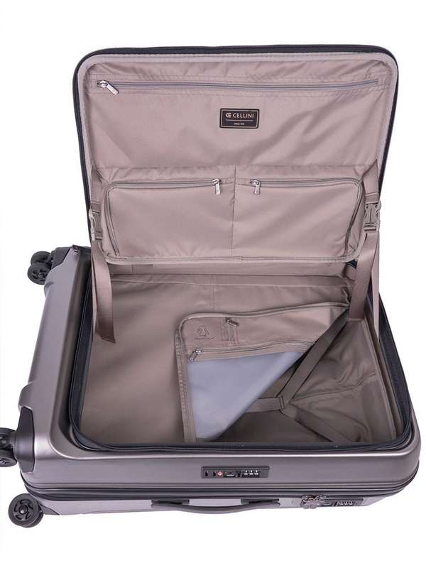Cellini Tri Pak Medium 4 Wheel Trolley Case Includes 1 Lrg & 1 Med Packing Cube| Champagne