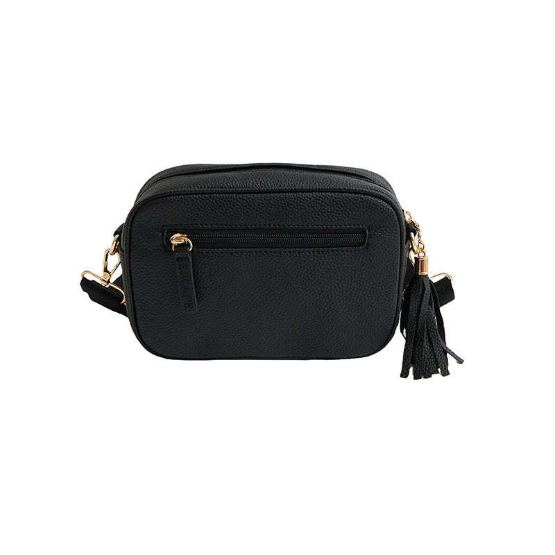 Escape Crossbody Rafia Weave Bag | Black