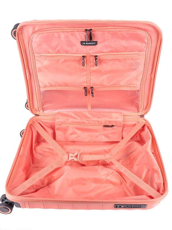 Jo Borkett Onyx 4 Wheel Carry On 54cm Spinner | Coral