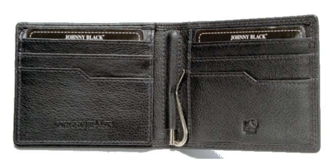 Johnny Black Chicago Money Clip Leather Wallet - RFID | Black