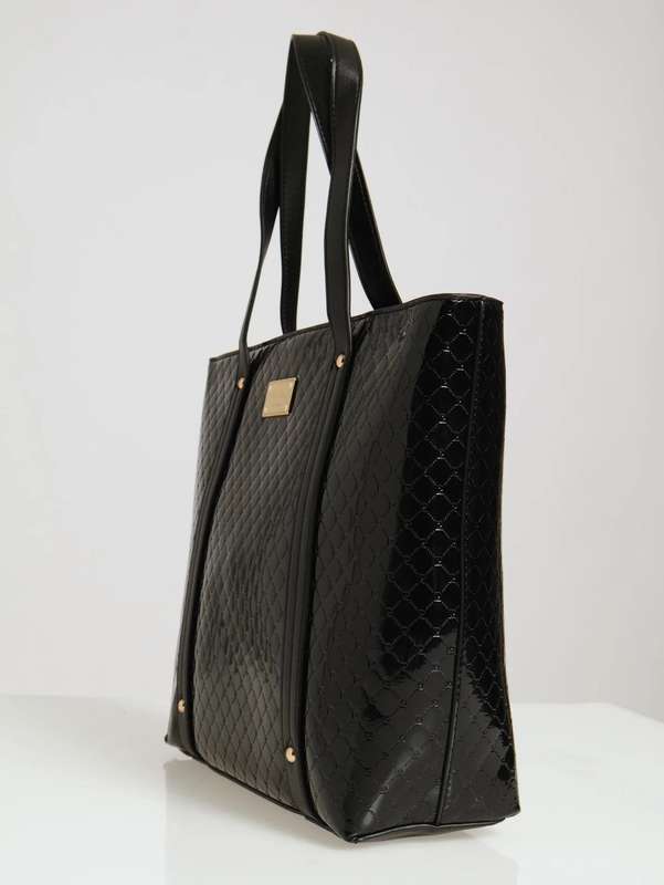 Pierre Cardin Alexa Embossed Patent Tote | Black