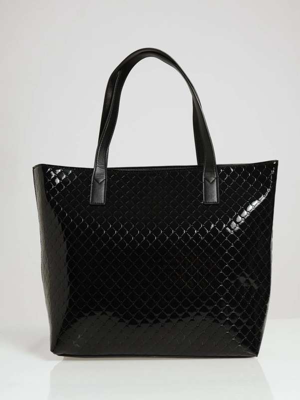 Pierre Cardin Alexa Embossed Patent Tote | Black