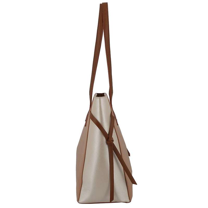 PIERRE CARDIN CHARLIE COLOURBLOCK TOTE | NEUTRAL METALLIC