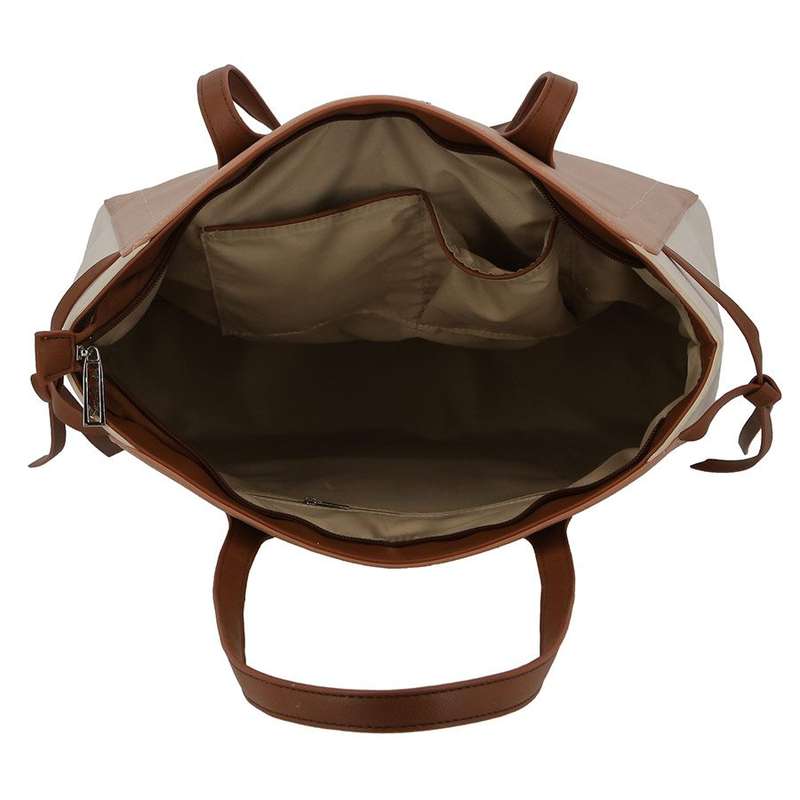PIERRE CARDIN CHARLIE COLOURBLOCK TOTE | NEUTRAL METALLIC
