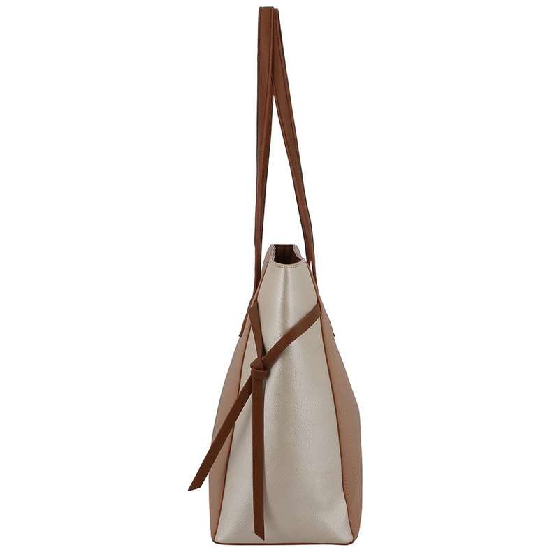 PIERRE CARDIN CHARLIE COLOURBLOCK TOTE | NEUTRAL METALLIC