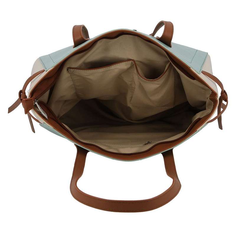 PIERRE CARDIN CHARLIE COLOURBLOCK TOTE | SKY METALLIC