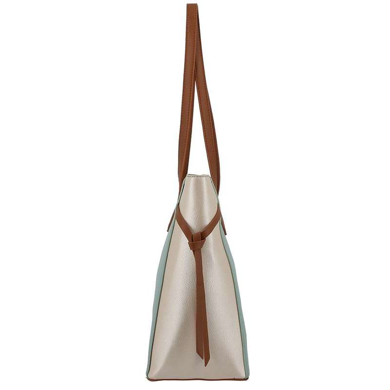 PIERRE CARDIN CHARLIE COLOURBLOCK TOTE | SKY METALLIC