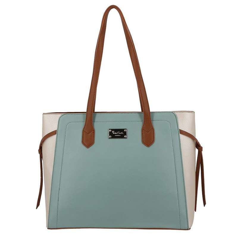 PIERRE CARDIN CHARLIE COLOURBLOCK TOTE | SKY METALLIC