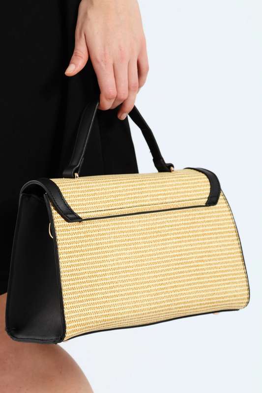 Pierre Cardin Christie Top Handle Handbag | Beige Black