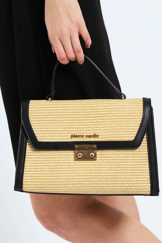 Pierre Cardin Christie Top Handle Handbag | Beige Black