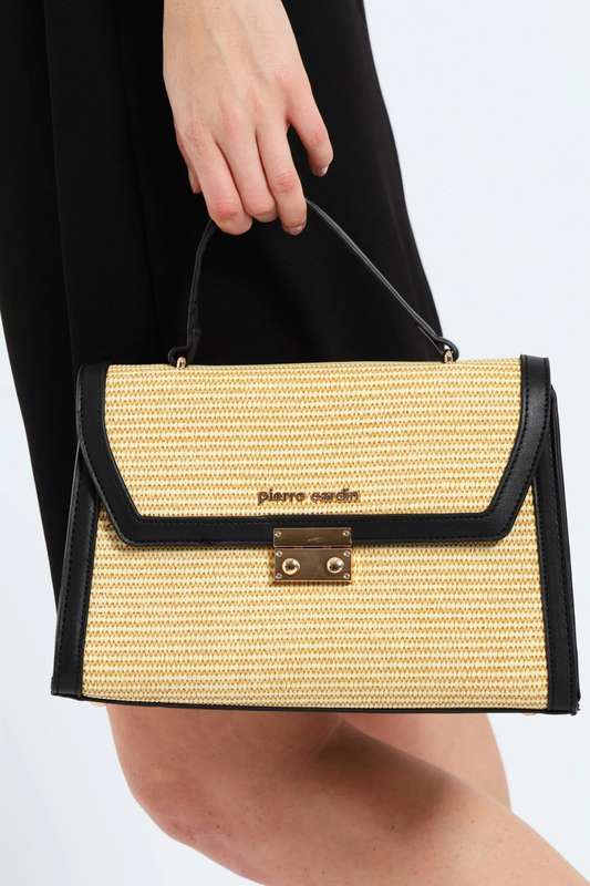 Pierre Cardin Christie Top Handle Handbag | Beige Black