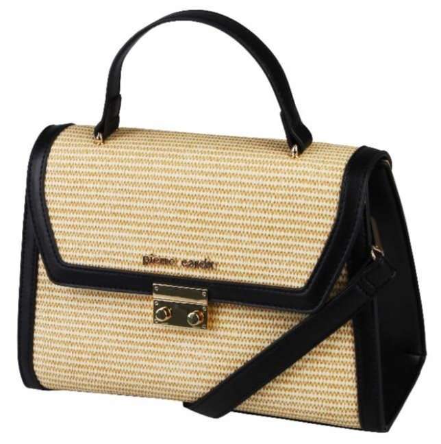 Pierre Cardin Christie Top Handle Handbag | Beige Black