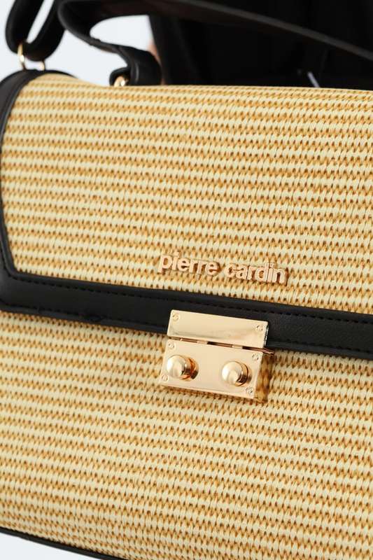 Pierre Cardin Christie Top Handle Handbag | Beige Black