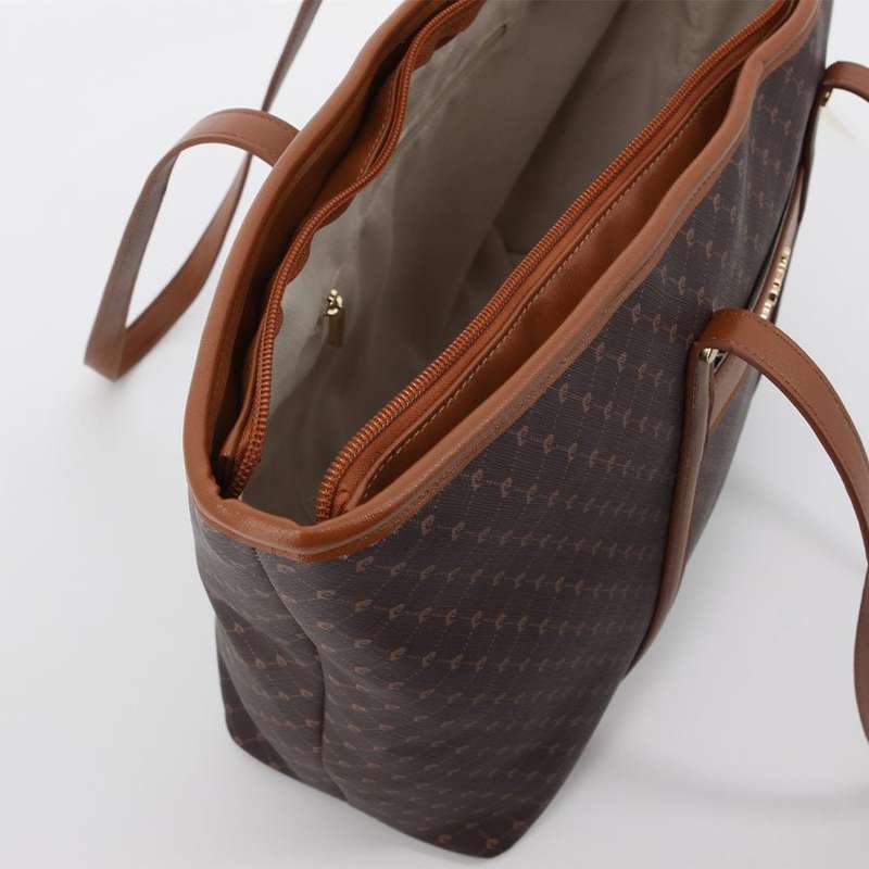 Pierre Cardin Guliana Core Logo Tote Handbag | Brown Tan