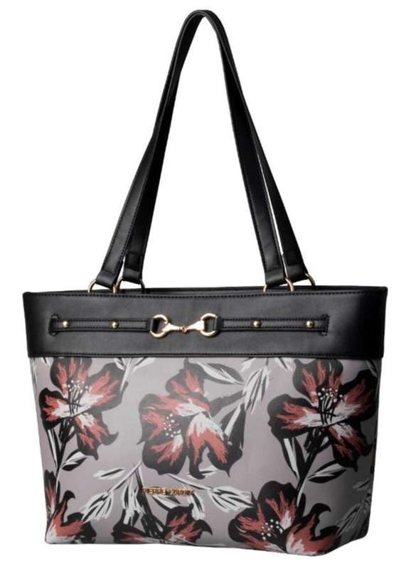 Pierre Cardin Kelly Floral Tote Handbag | Grey Brown