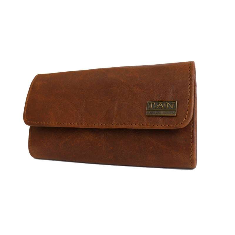 Tan Leather Goods - Lauren Leather Ladies Wallet | Pecan