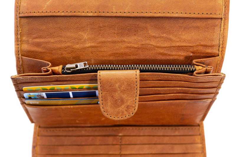 Tan Leather Goods - Lauren Leather Ladies Wallet | Toffee