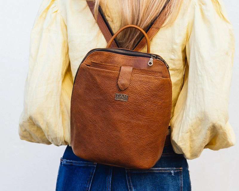 Tan Leather Goods - Olivia Leather Backpack | Pecan