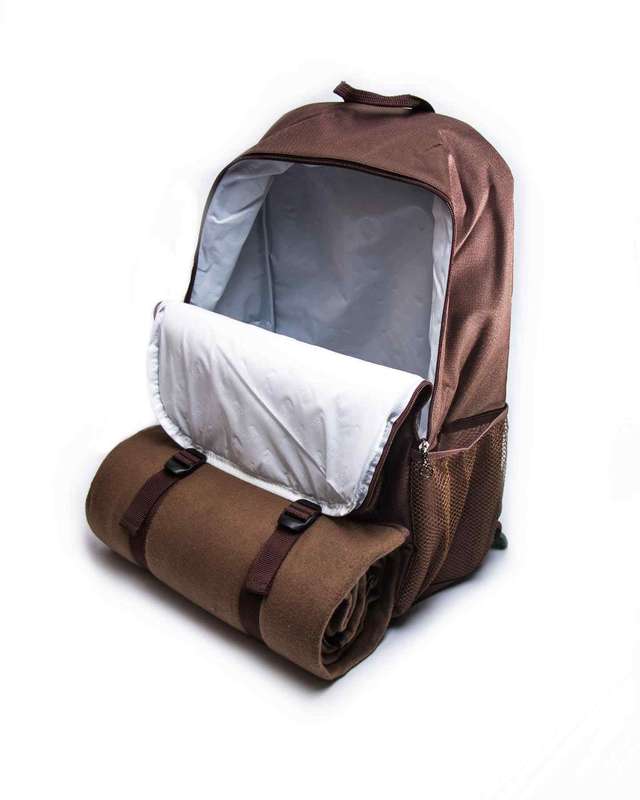 Yuppie Gift Baskets Adventure Cork Picnic Backpack With Blanket Attached