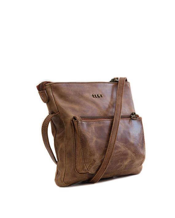 Zemp Pissa Cross Body Bag | Waxy tan
