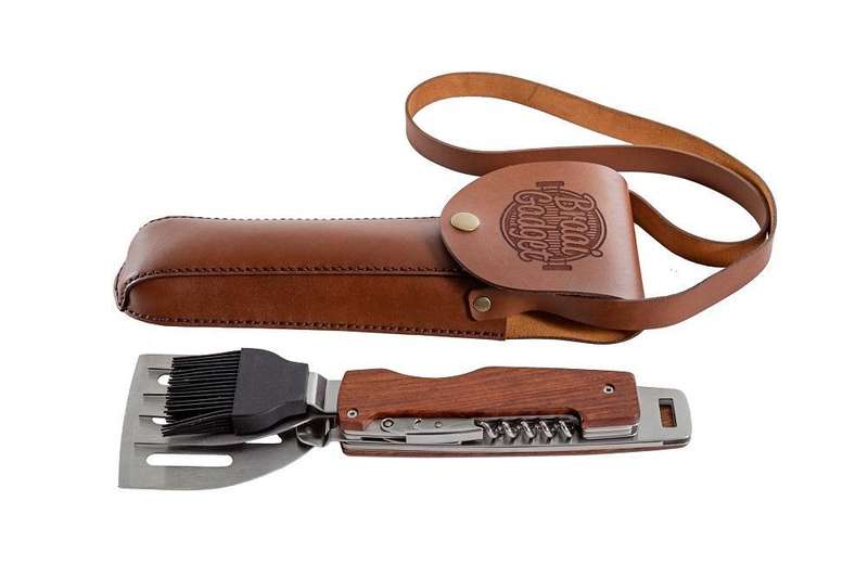 Yuppie Gift Baskets Braai Gadget Multi-tool In leather bag