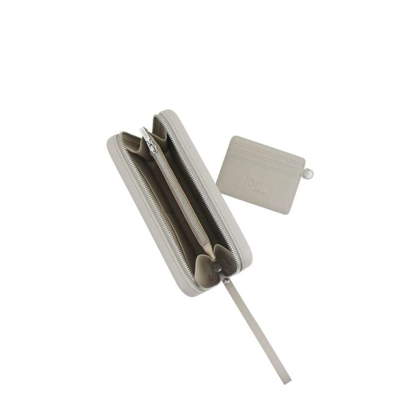 Fenn Wallets Mushroom/ Grey  Silver Zip  Mushroom Strap