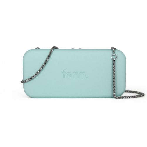 Fenn Wallet  Aqua  Silver Zip  Silver Chain