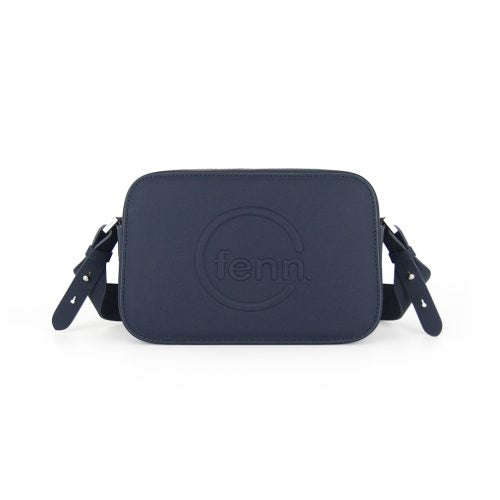 Fenn Cross Body  Navy  Silver Zip  Navy Strap