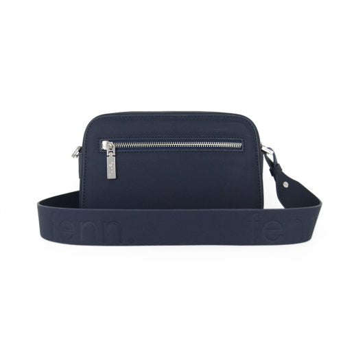 Fenn Cross Body  Navy  Silver Zip  Navy Strap