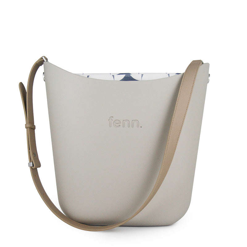 Fenn  Mushroom  Pattern Inner  Silver Zip  Light Stone Flat Handle/ Silver Trim