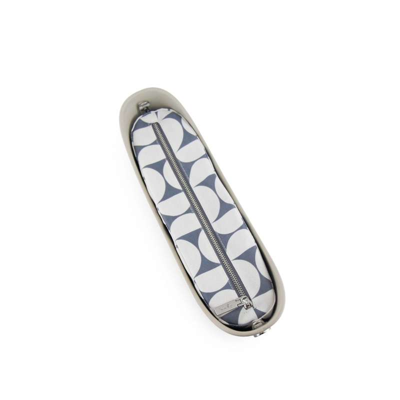 Fenn  Mushroom  Pattern Inner  Silver Zip  Light Stone Flat Handle/ Silver Trim