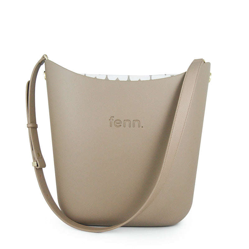 Fenn  Stone  Pattern Inner  Gold Zip  Light Stone Flat Handle