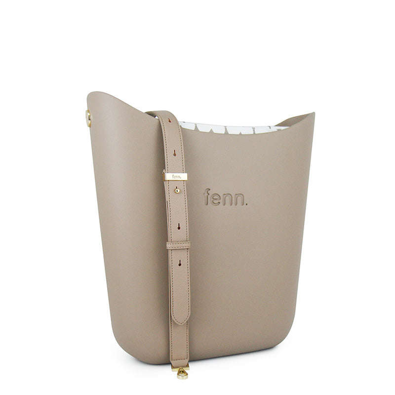Fenn  Stone  Pattern Inner  Gold Zip  Light Stone Flat Handle