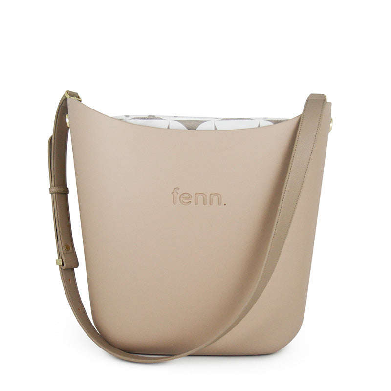 Fenn  Sand  Pattern Inner  Gold Zip  Light Stone Flat Handle
