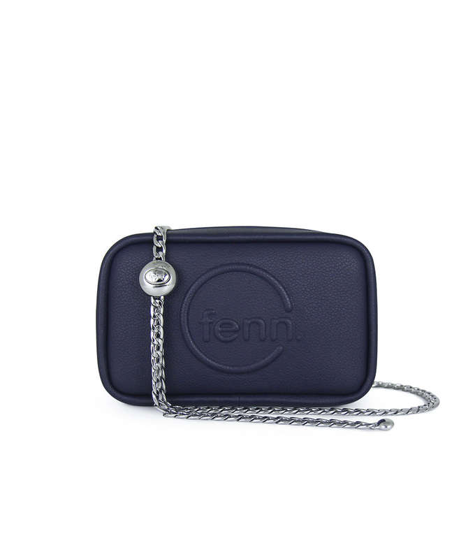Fenn Pouch  Navy  Silver Chain