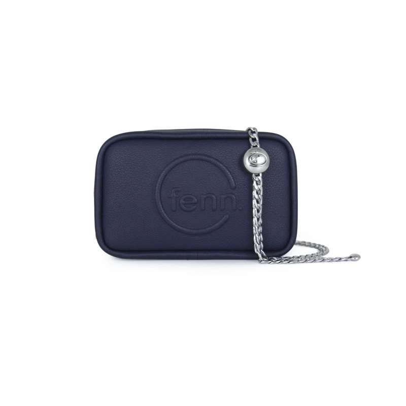 Fenn Pouch  Navy  Silver Chain