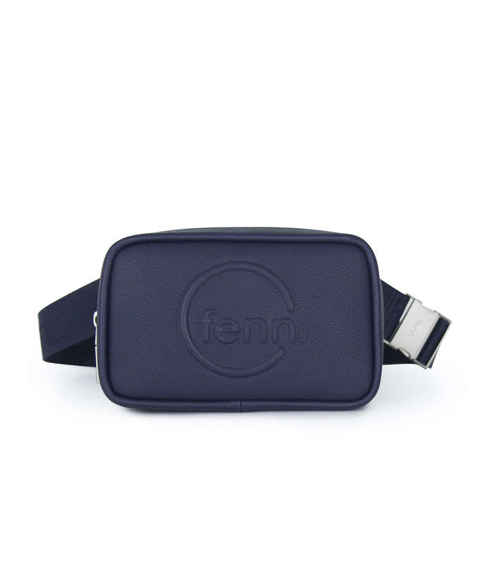 Fenn Pouch Canvas Strap  Navy  Silver Trim