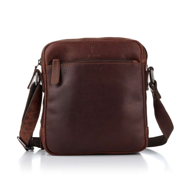 Tuscany Enzo  Compact Crossbody Organiser, Brown