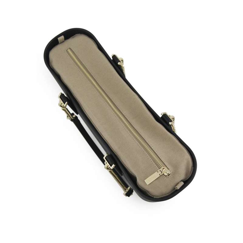 Fenn Original Collection  Black  Stone Inner  Gold Zip  Black/ Gold Chain