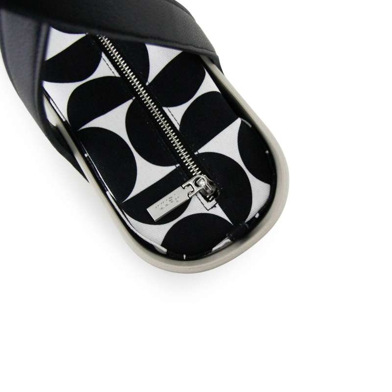 Fenn Original Collection  Mushroom  Pattern Inner  Silver Zip  Black Flat Handle