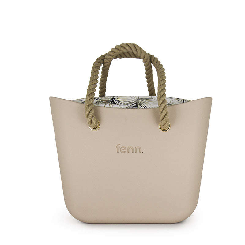 Fenn Original Collection  Sand  Pattern Inner  Gold Zip  Beige Rope