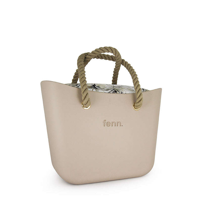 Fenn Original Collection  Sand  Pattern Inner  Gold Zip  Beige Rope