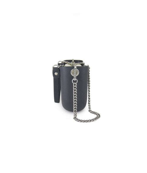 Fenn Classic Collection  Charcoal  Beige Inner  Silver Zip  Charcoal/ Silver Chain