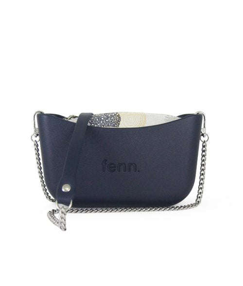 Fenn Classic Collection  Navy  Pattern 29 Inner  Silver Zip  Navy/ Silver Chain