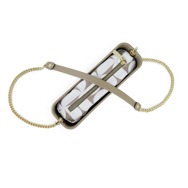 Fenn Classic Collection  Stone  Pattern Inner  Gold Zip  Stone/ Gold Chain