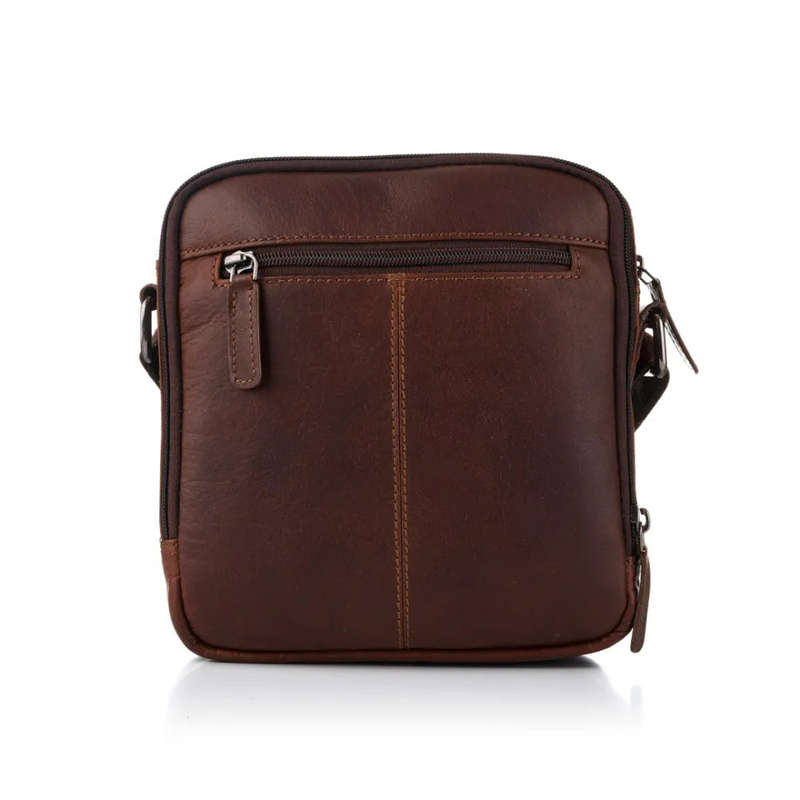 Tuscany Enzo  Compact Crossbody Organiser, Brown