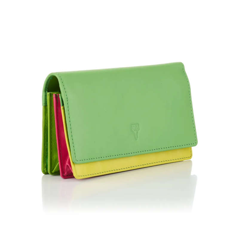 Tuscany Bianca  Large Flap Over Purse, Evergreen Mist