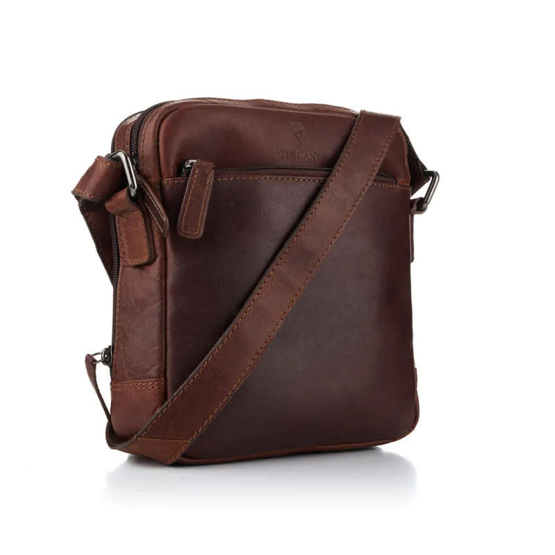 Tuscany Enzo  Compact Crossbody Organiser, Brown
