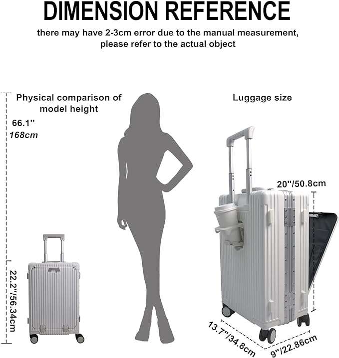 Evolution Aluminum Carry On Luggage Ice White